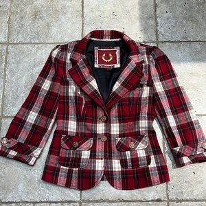 Cute GUESS PLAID TARTAN BLAZER